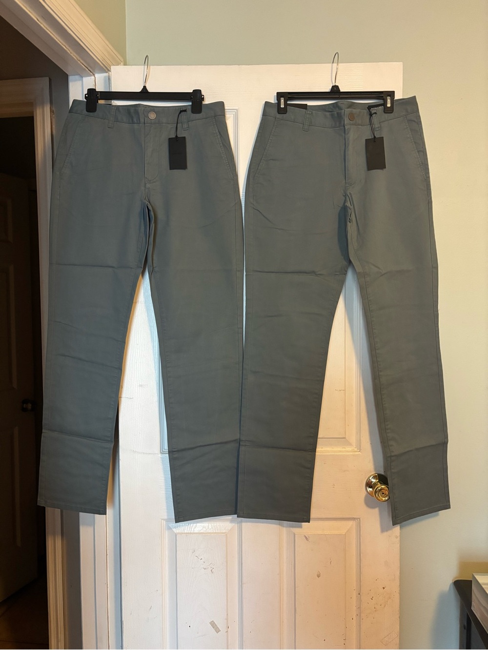 NWT 2 Bonobos Men's Chinos in Dusty Blue/Gray identical pairs 32/34